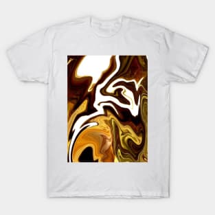 1980s abstract Brown beige marble swirls T-Shirt